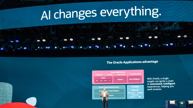 an image of the speaker on the stage