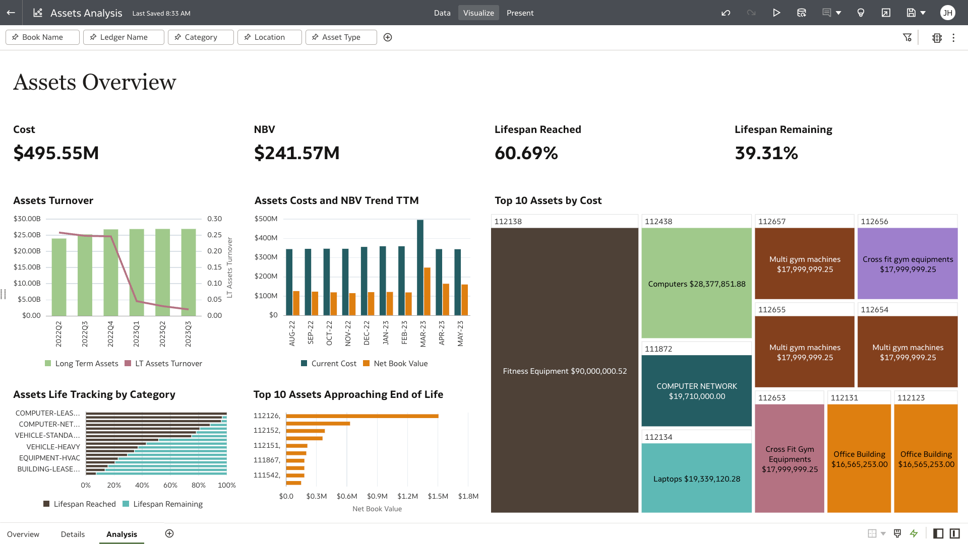 Assets Analysis Overview section view